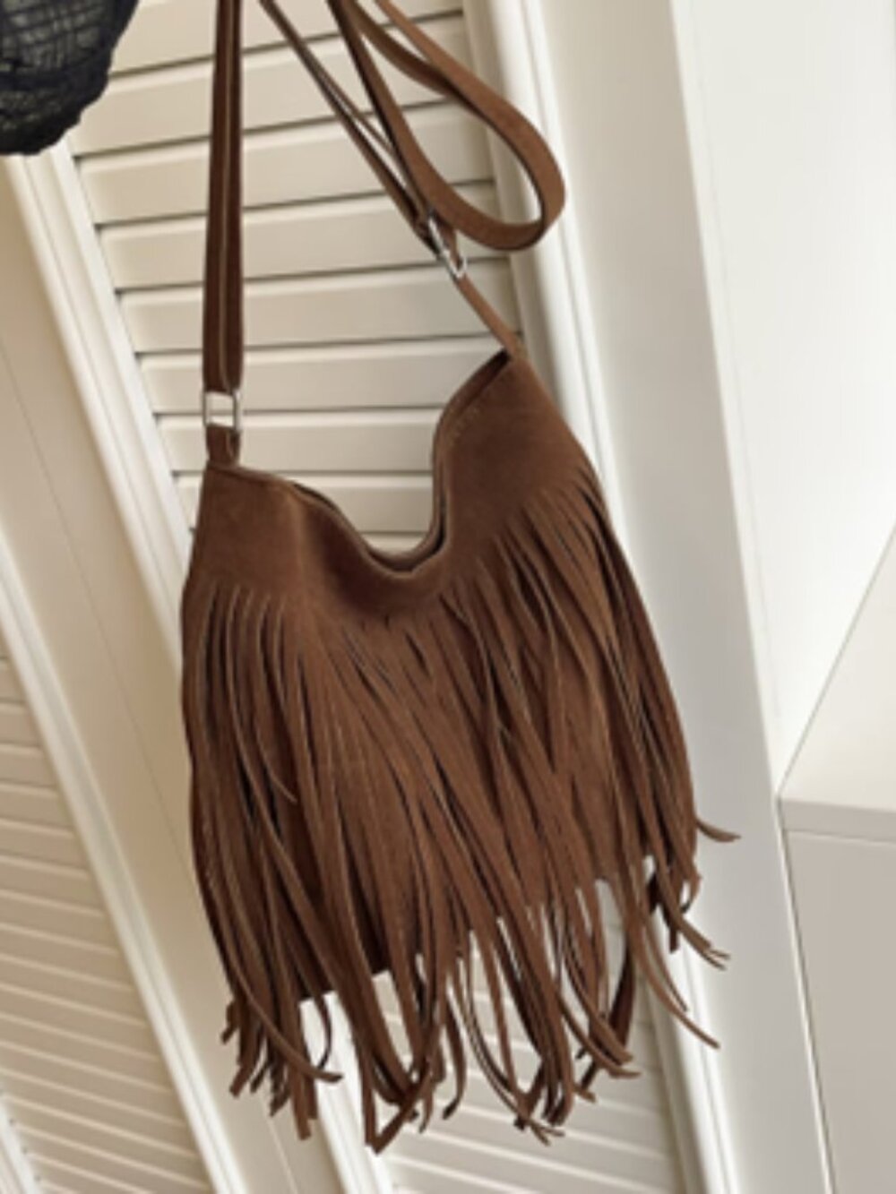 Moccasin Style Fringe Crossbody Bag - Brown - Boho Chic - 70's - NWT